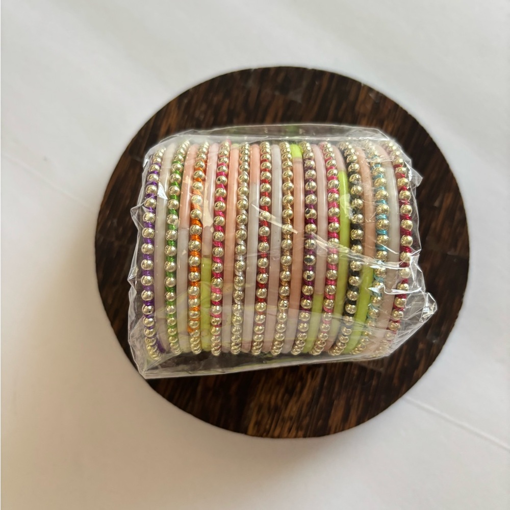 Multicolor Beaded Bangles Set 23pcs